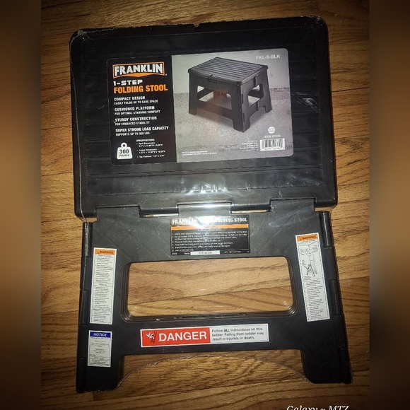 300lbs Load Capacity Compact Folding Stool Black - Picture 2 of 2